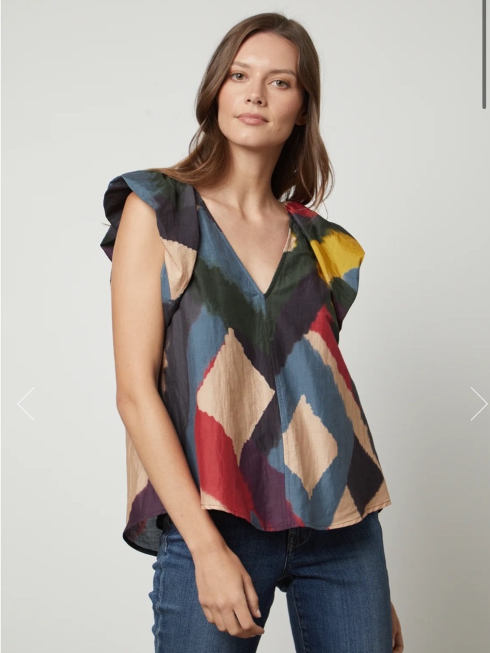 Velvet by Graham & Spencer Tamara Printed Top size XS